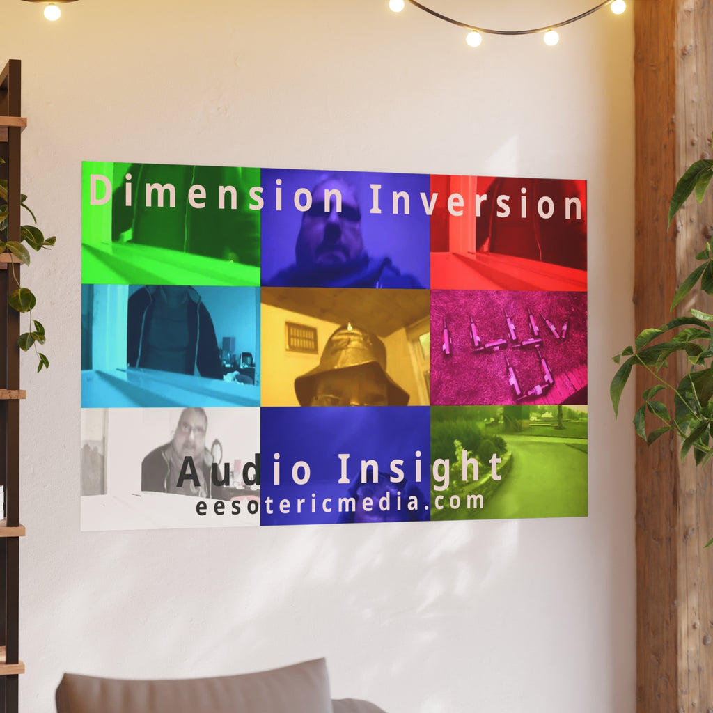 «Dimension Inversion» (Audio Insight) Lámina artística con un collage colorido, gran formato, 150 × 100 cm