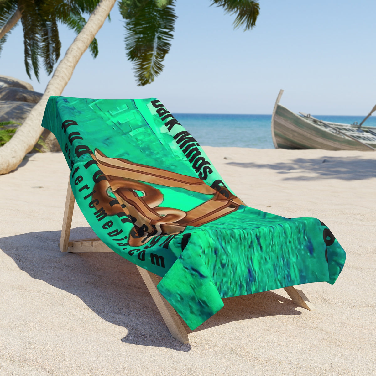 Large 'Dark Minds For Dark Times' (Audio Insight) Retro Abstract TV Design Beach Towel 72"x36" (180cm x 90cm)