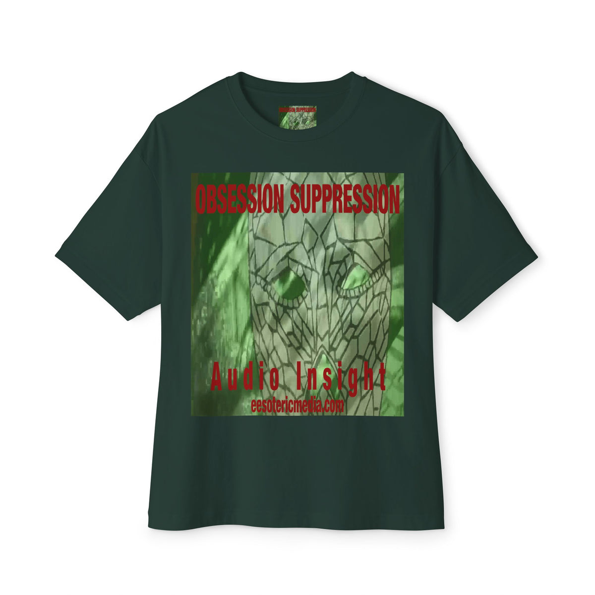'Obsession Suppression' (Audio Insight) レトロSFスカル グラフィック オーバーサイズ ボックスTシャツ