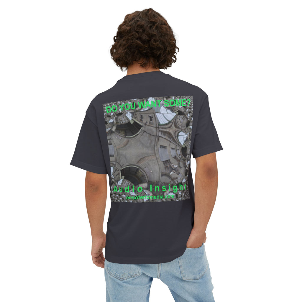 T-shirt oversize à coupe carrée avec graphisme artistique « Surreal Kaleidoscope » (Audio Insight) : « Do You Want Some? »
