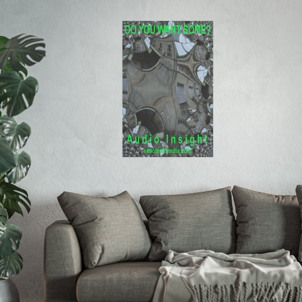 « Do You Want Some? » (Audio Insight) Impression artistique d’un kaléidoscope architectural abstrait, 60 × 90 cm