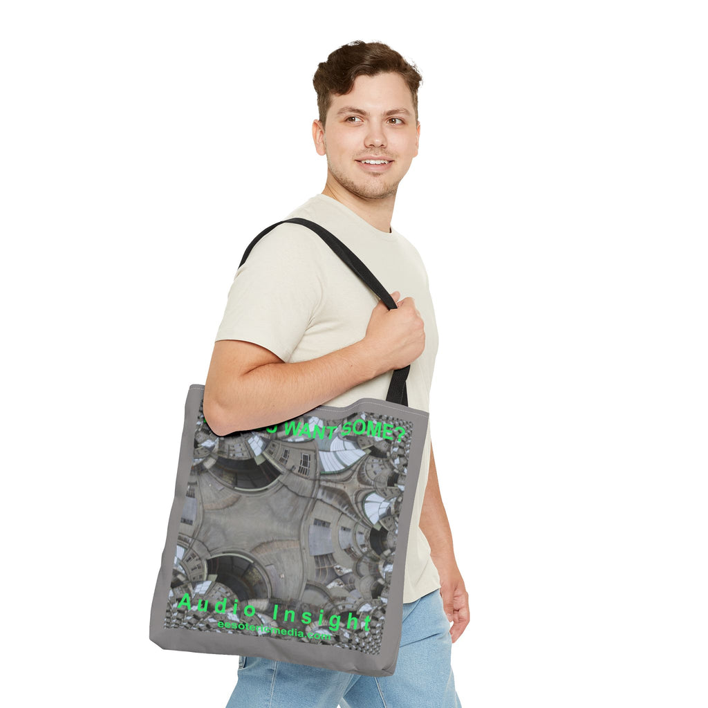 « Do You Want Some? » (Audio Insight) Sac fourre-tout graphique à motif kaléidoscope surréaliste 45 cm x 45 cm