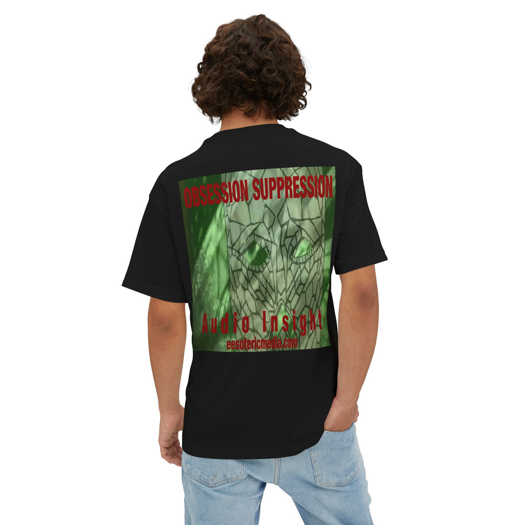 'Obsession Suppression' (Audio Insight) レトロSFスカル グラフィック オーバーサイズ ボックスTシャツ
