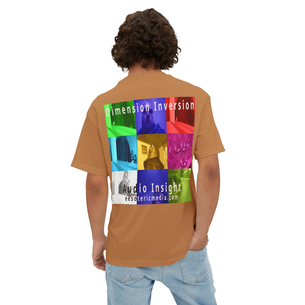 „Dimension Inversion" (Audio Insight) Buntes, surreales Collage-Grafik-T-Shirt in Oversize-Passform