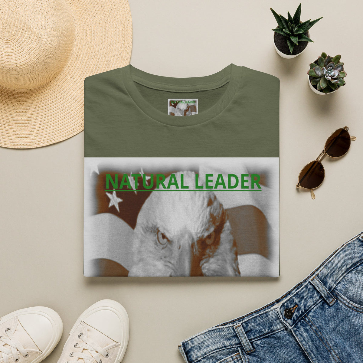 „Natural Leader" (The Deliverance Boys) Weißkopfseeadler-Grafik T-Shirt im klassischen Schnitt
