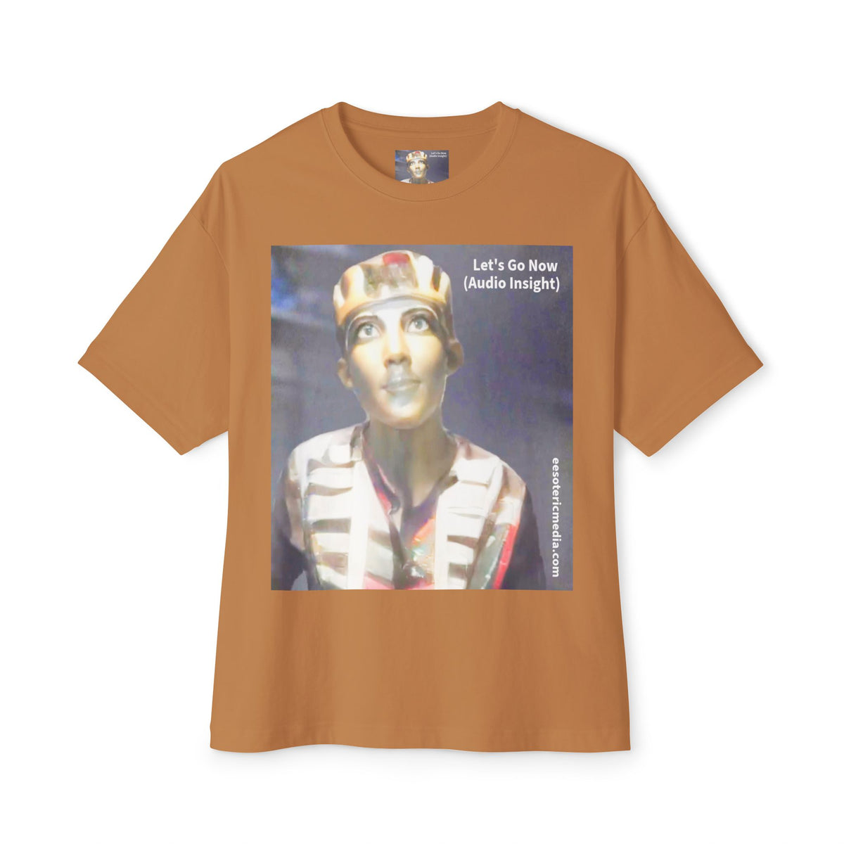 T-shirt oversize à coupe carrée « Let's Go Now » (Audio Insight) au design extraterrestre/antique de science-fiction