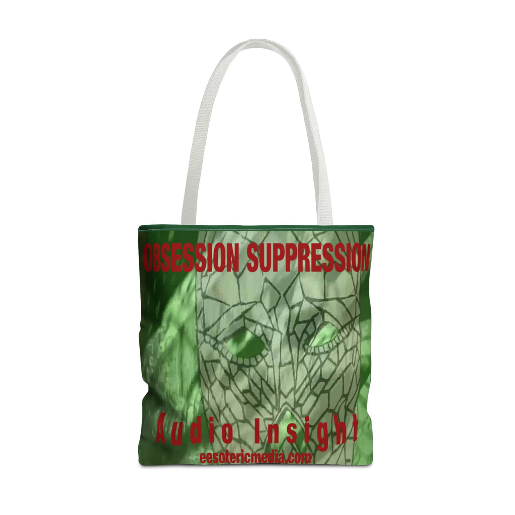 'Obsession Suppression' (Audio Insight) Bolsa Tote Verde Abstracta Retro Sci-Fi (45cm x 45cm)