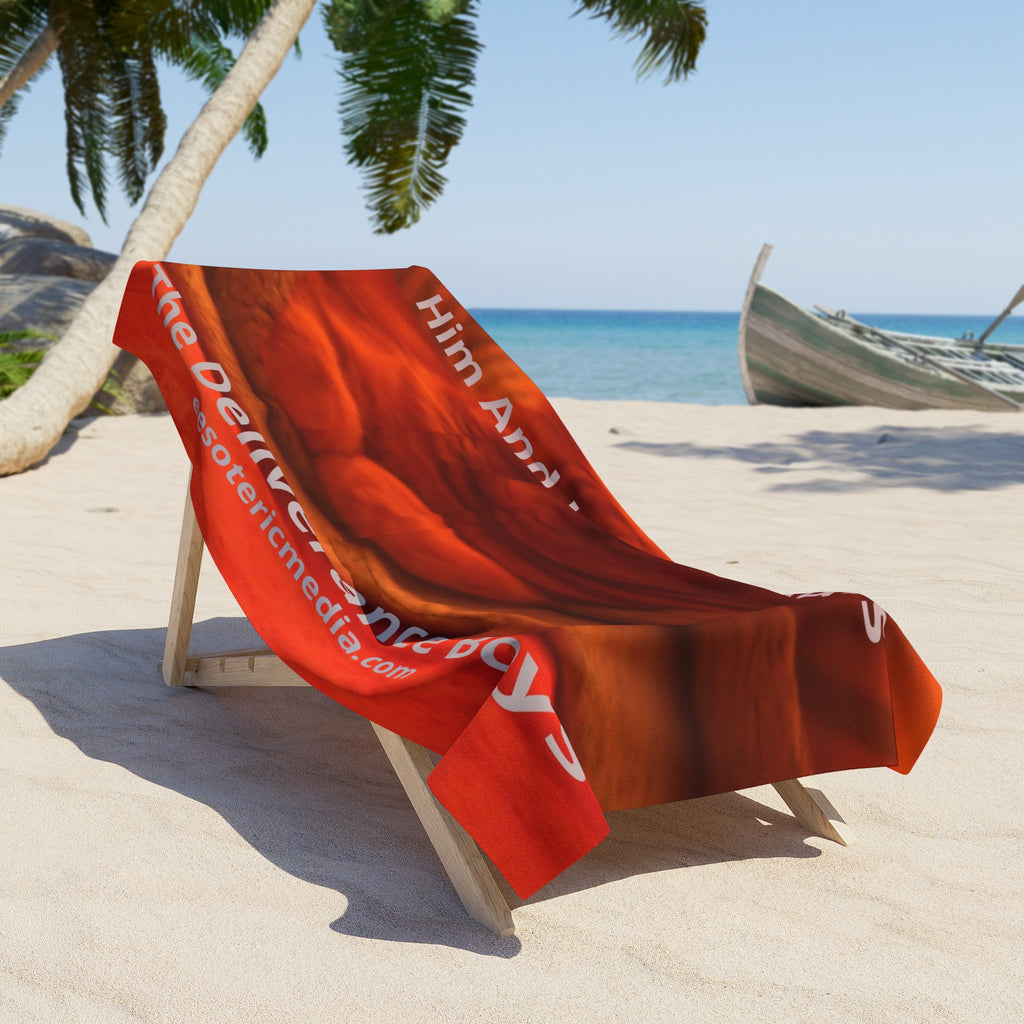 'Him And His Animals' (The Deliverance Boys) Surreal Cat Design Beach Towel 72"x36" (180cm x 90cm)