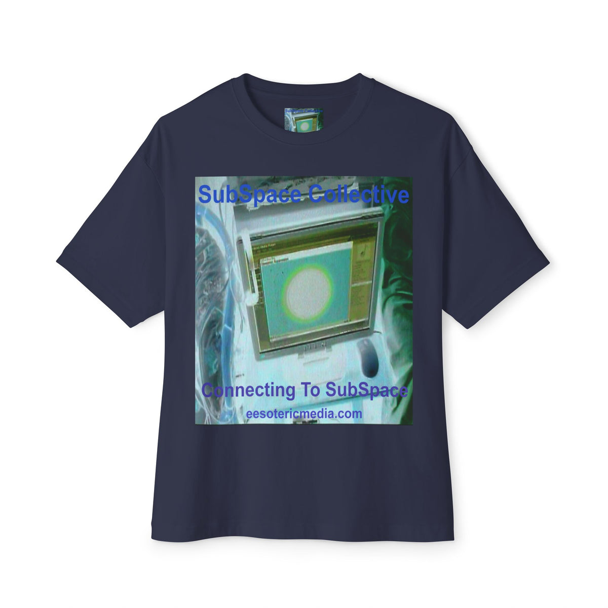 'Connecting To SubSpace' (SubSpace Collective) Camiseta Oversize de Corte Cuadrado Retro de TV y Ciencia Ficción