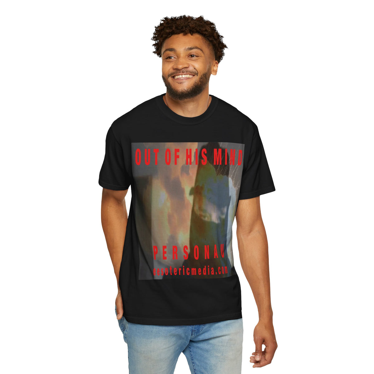 „Out of His Mind" (PersonaU) Surrealistisches dunkles Graphic-T-Shirt mit klassischer Passform