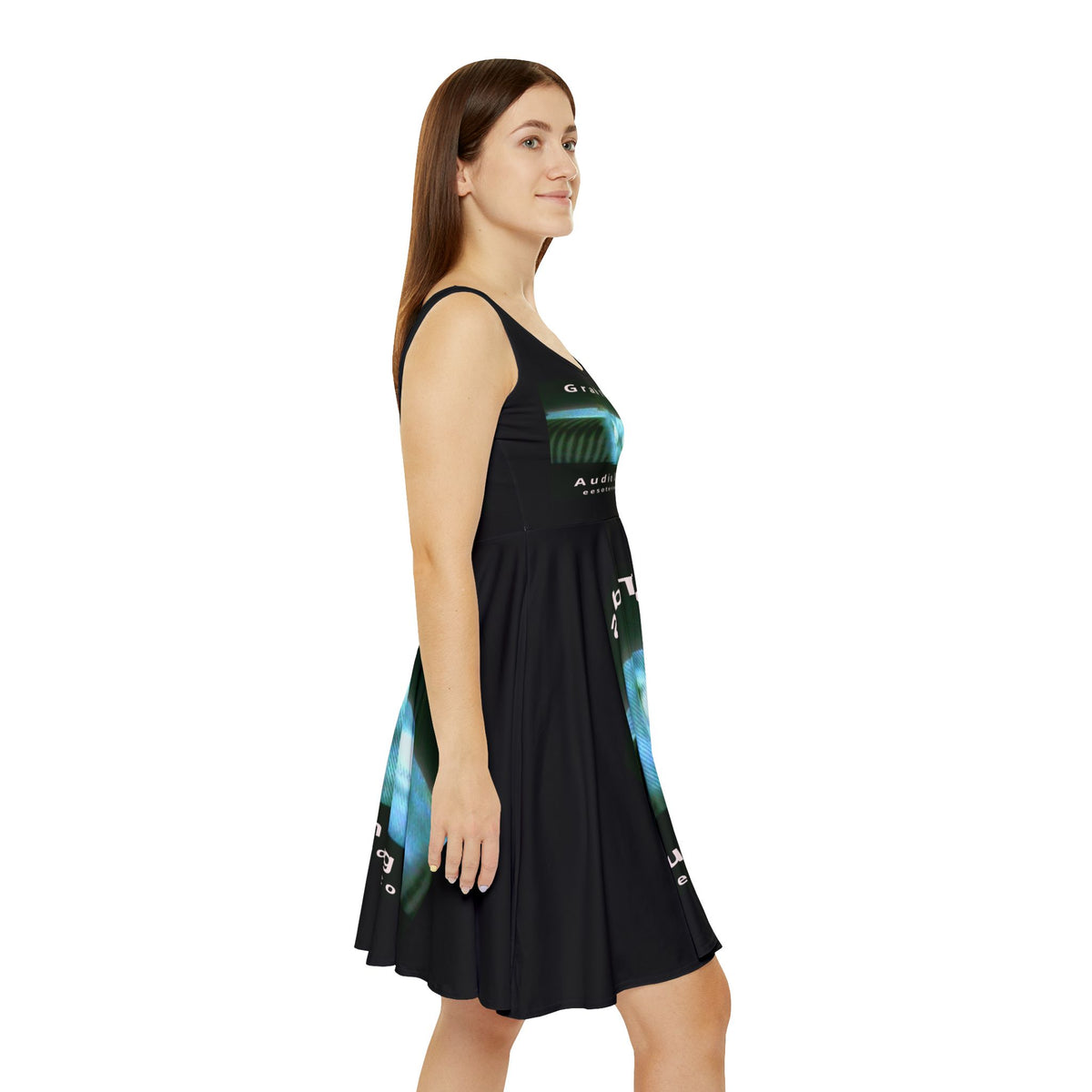 'Grab The AK' (Audio Insight) Sinister Surreal Digital Being Graphic Skater Dress