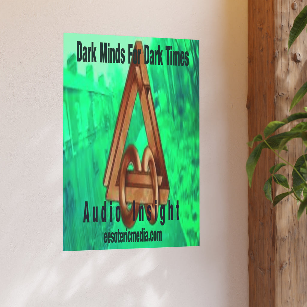 „Dark Minds For Dark Times“ (Audio Insight) Kunstdruck mit einem futuristischen Science Fiction Weltraumsymbol, 60 × 90 cm