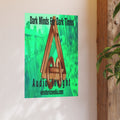 „Dark Minds For Dark Times“ (Audio Insight) Kunstdruck mit einem futuristischen Science Fiction Weltraumsymbol, 60 × 90 cm