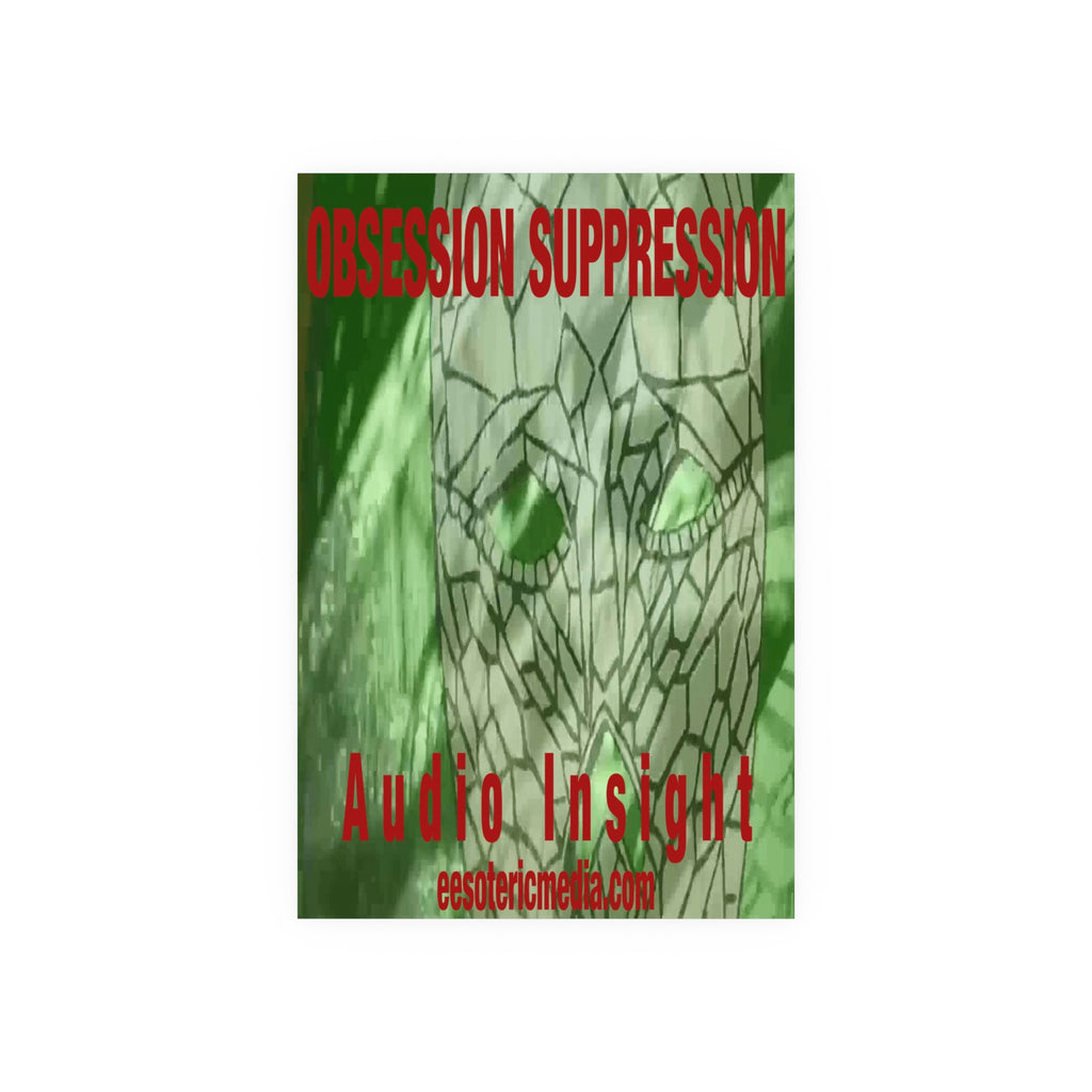 «Obsession Suppression» (Audio Insight) Lámina artística gráfica con una calavera espacial surrealista, 60 × 90 cm