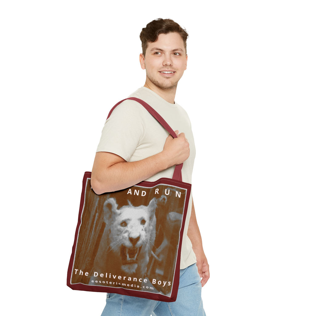 Grand sac fourre-tout graphique « Hit and Run » (The Deliverance Boys) White Lion, 45 cm x 45 cm