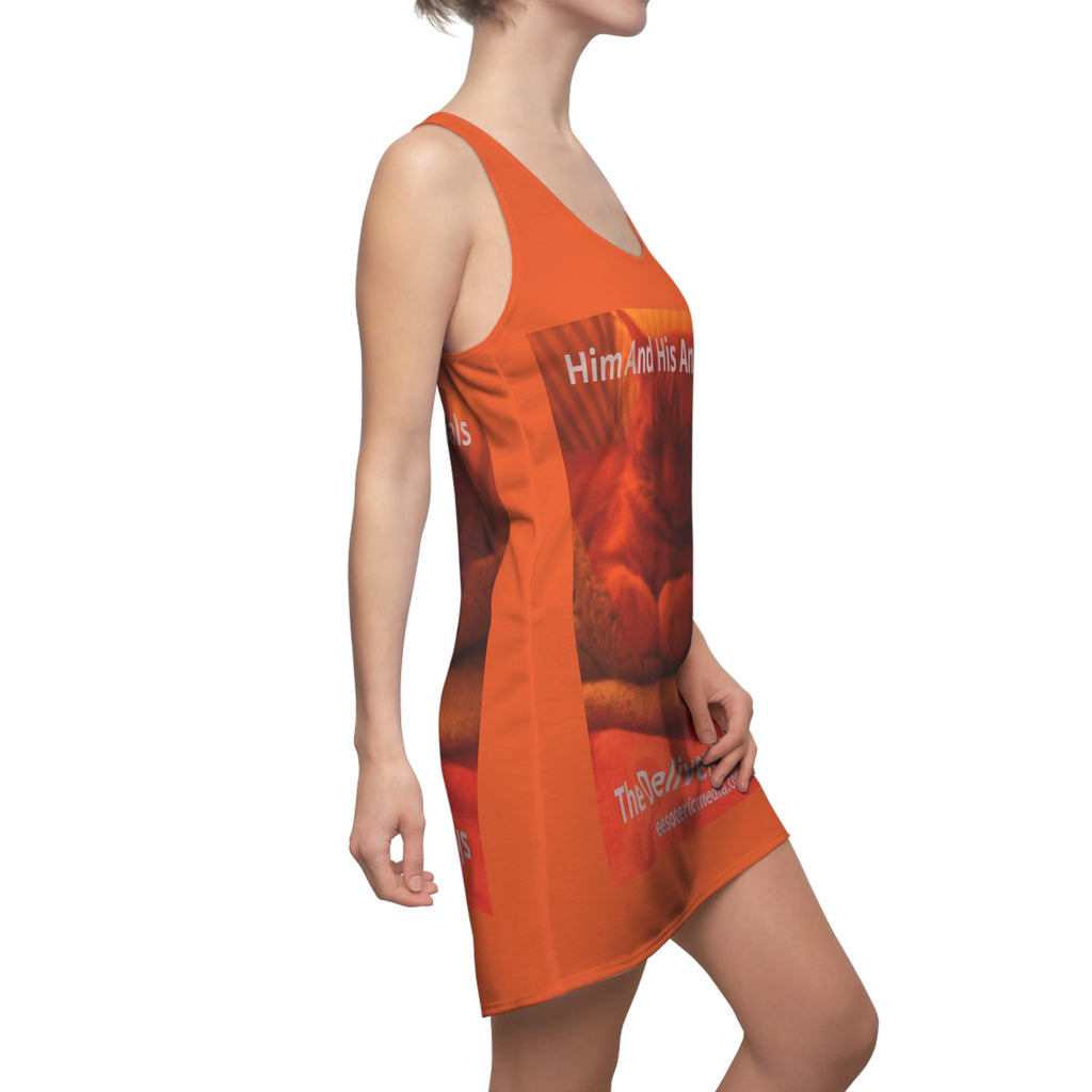 „Him And His Animals“ (The Deliverance Boys) surrealistisches Katzen-Grafik-Racerback-Kleid