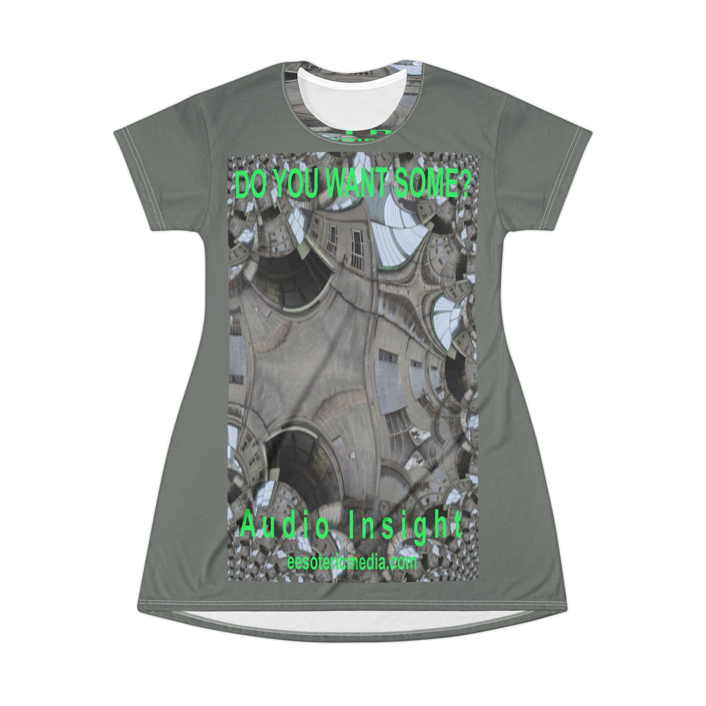 « Vous en voulez ? » (Audio Insight) Robe t-shirt graphique à l'art kaléidoscopique surréaliste