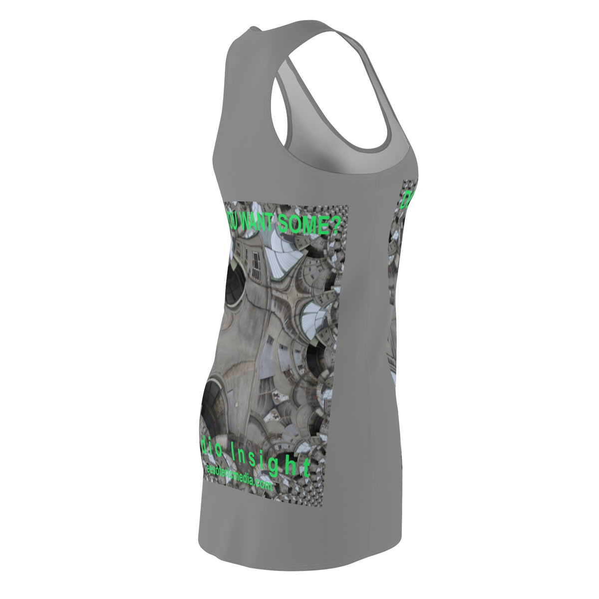 'Do You Want Some?' (Audio Insight) Surreal Kaleidoscope Art Graphic Racerback Dress