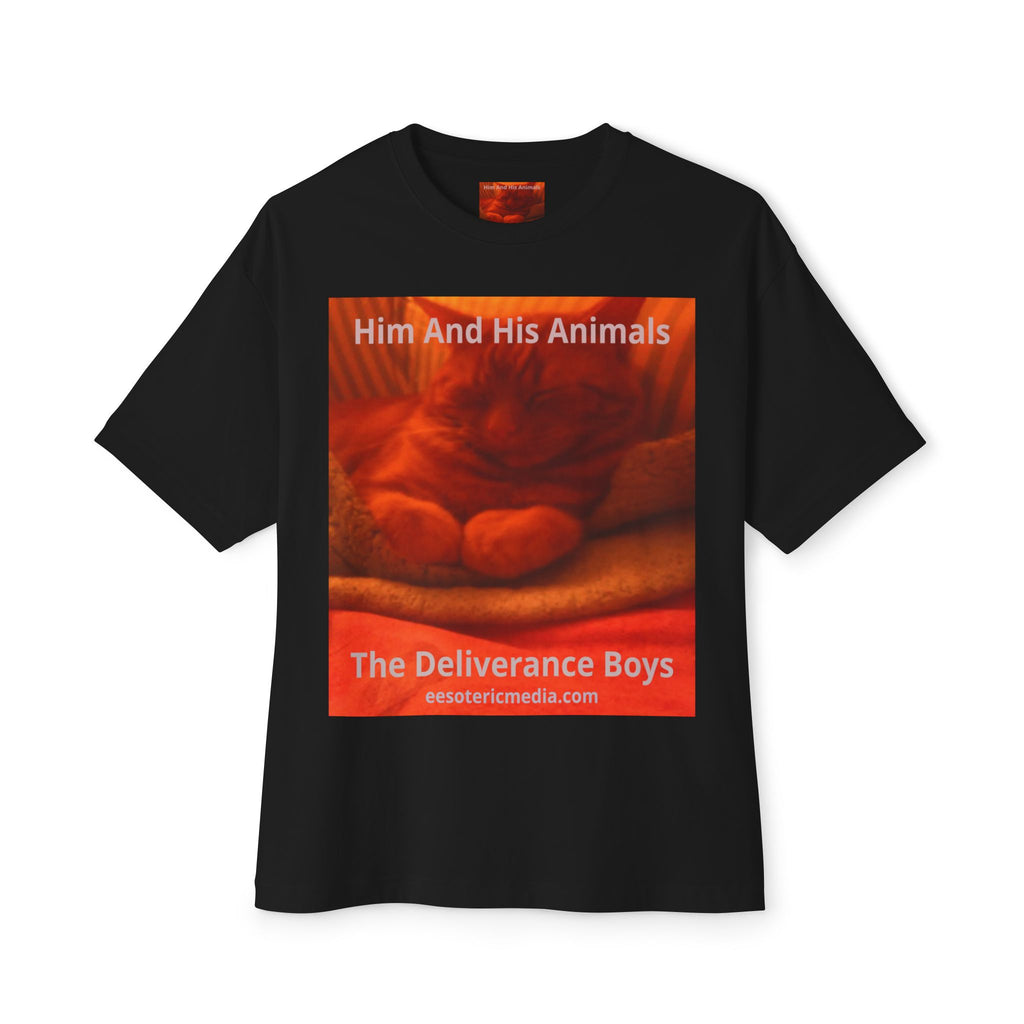 'Him And His Animals' (The Deliverance Boys) Surreal Cat Graphic Oversize T-Shirt