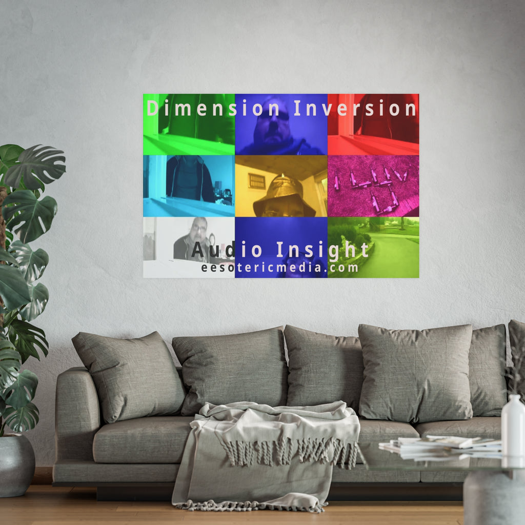 «Dimension Inversion» (Audio Insight) Lámina artística con un collage colorido, gran formato, 150 × 100 cm