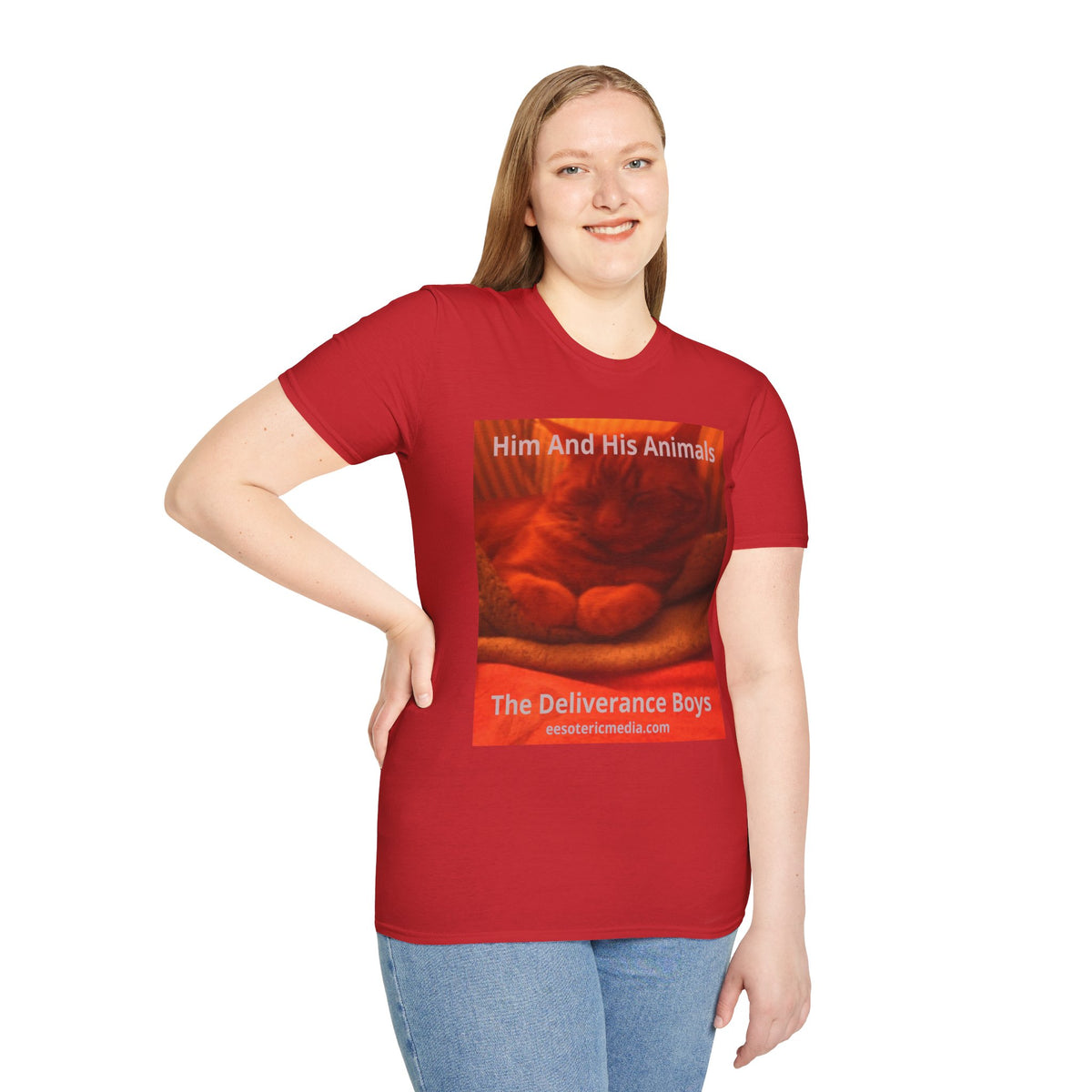 'Him And His Animals' (The Deliverance Boys) Surreal Cat Graphic Softstyle T-Shirt