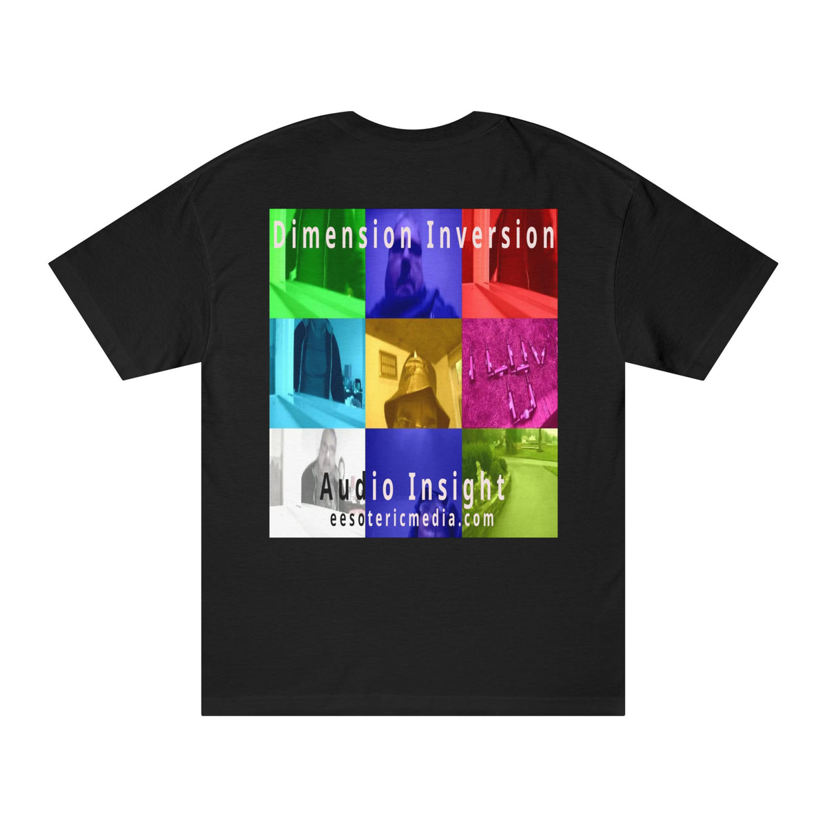 „Dimension Inversion“ (Audio Insight) farbenfrohes, surreales Collage-Grafik-T-Shirt mit klassischer Passform