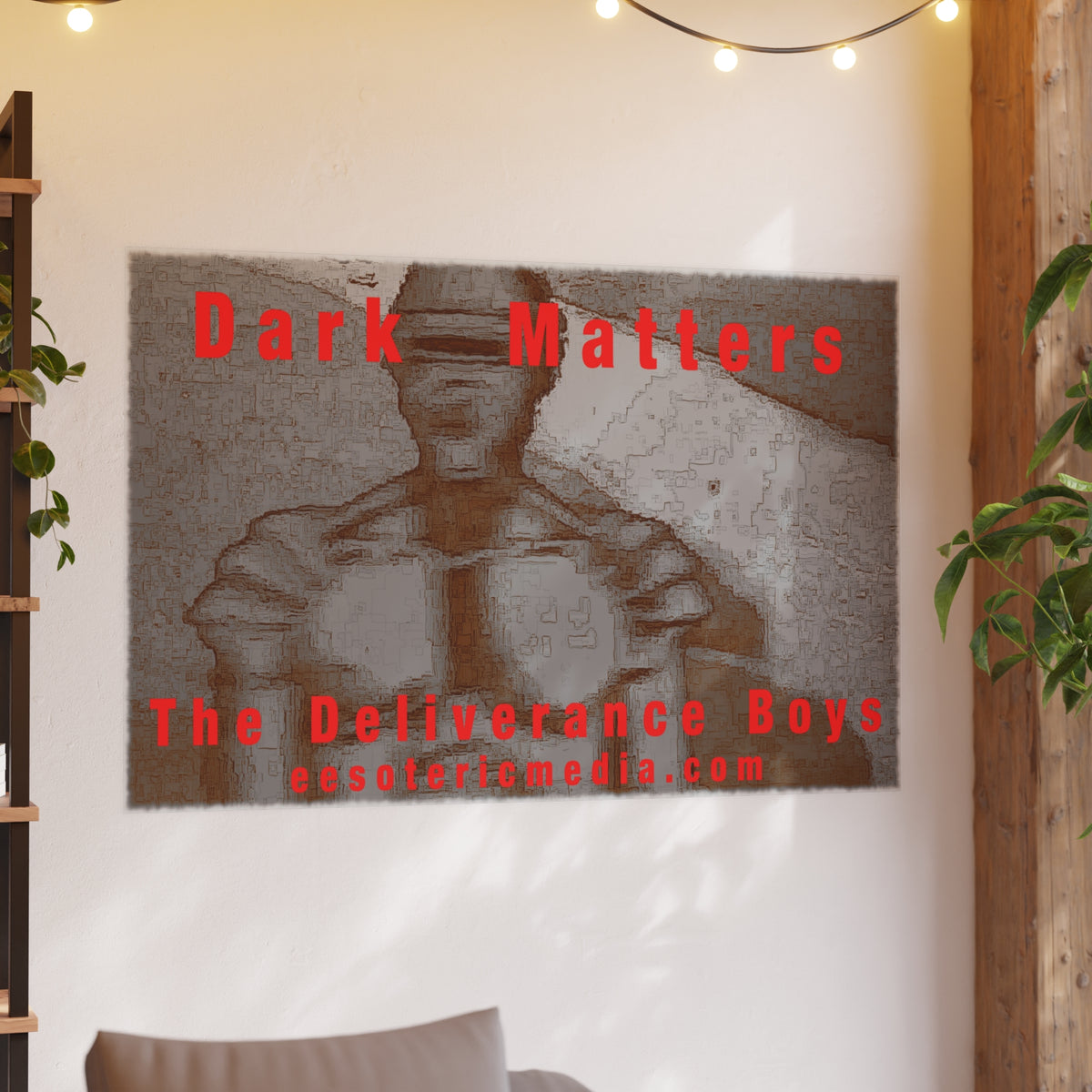 « Dark Matters » (The Deliverance Boys) Impression artistique représentant un robot d’horreur vintage (grand format), 150 × 100 cm