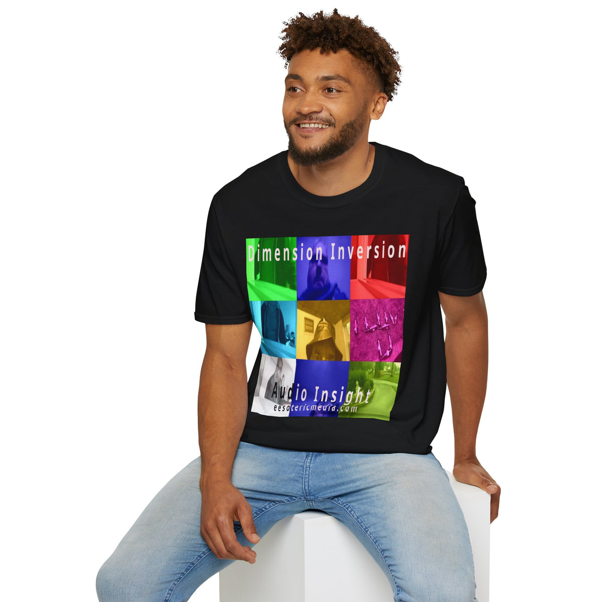 'Dimension Inversion' (Audio Insight) Colorful Surreal Collage Softstyle T-Shirt