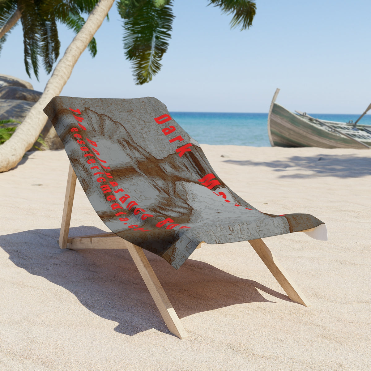 'Dark Matters' (The Deliverance Boys) Retro Robot Sci-fi Design Graphic Beach Towel 60"x30" (150cm x 75cm)
