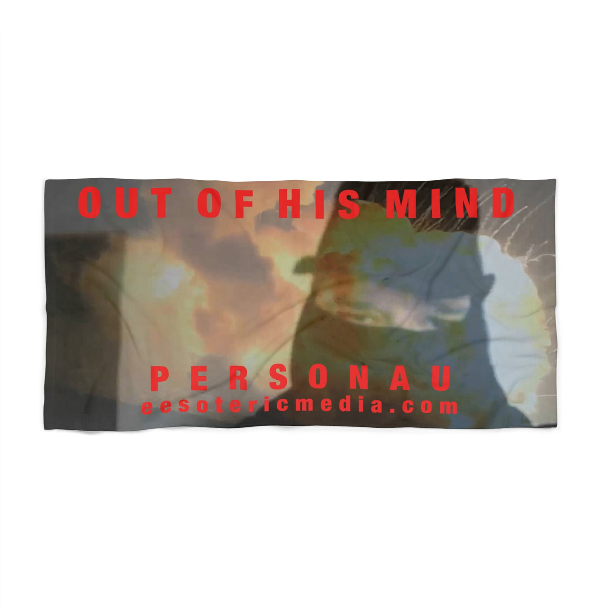 'Out of His Mind' (PersonaU) Graphic Beach Towel 60"x30" (150cm x 75cm)