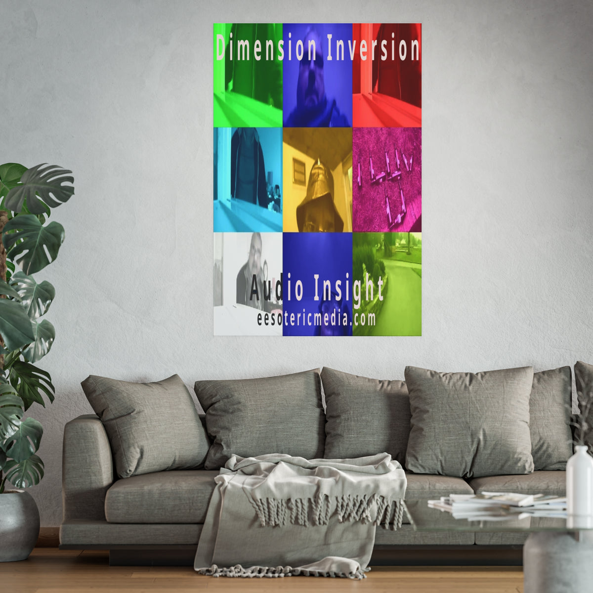 बड़े आकार का 'Dimension Inversion' (Audio Insight) रंगीन कोलाज कला प्रिंट 40"x60" (100cm x 150cm)