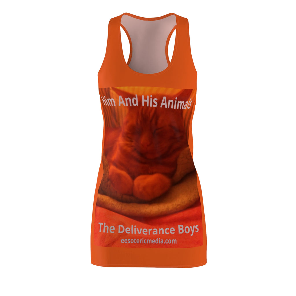 „Him And His Animals“ (The Deliverance Boys) surrealistisches Katzen-Grafik-Racerback-Kleid