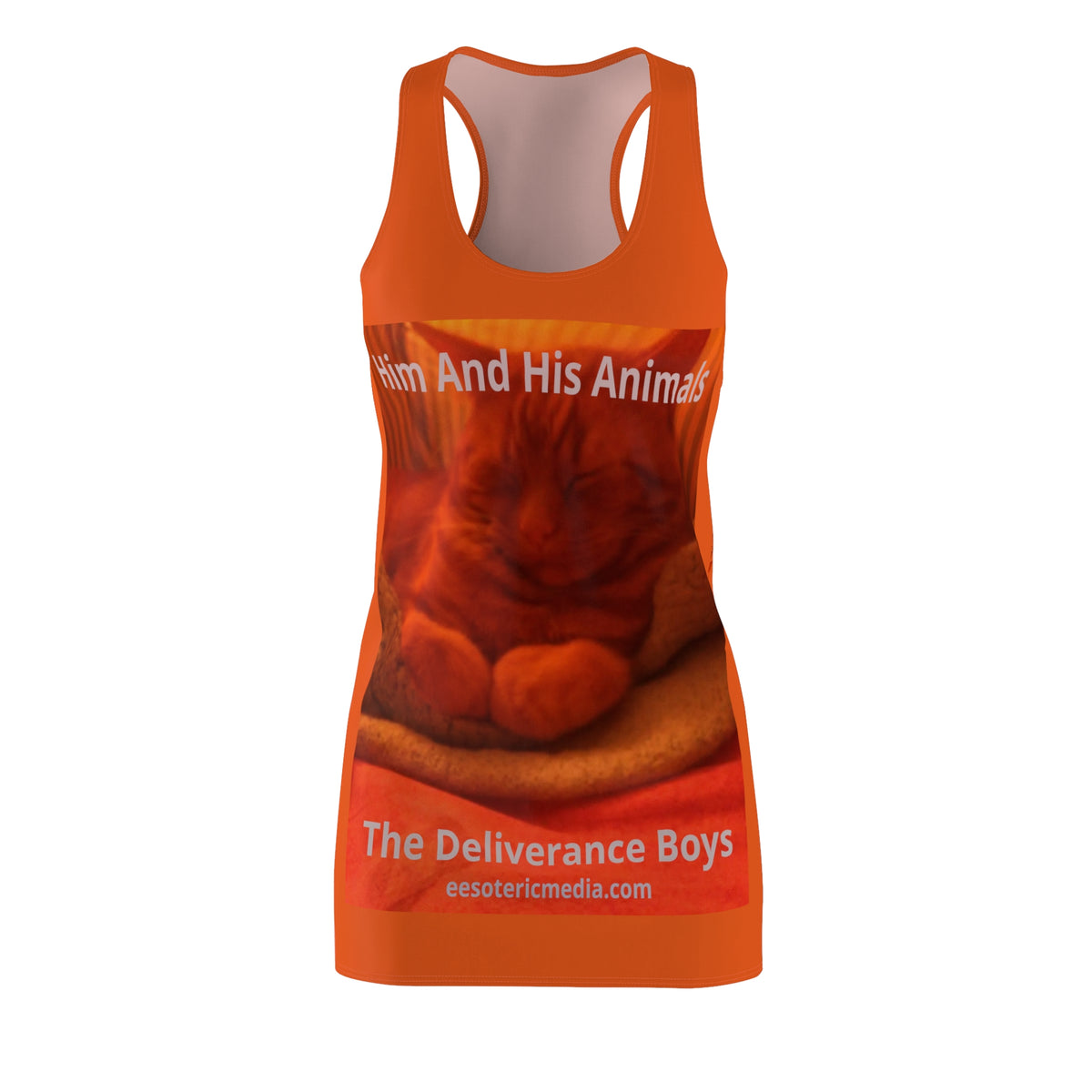 „Him And His Animals“ (The Deliverance Boys) surrealistisches Katzen-Grafik-Racerback-Kleid