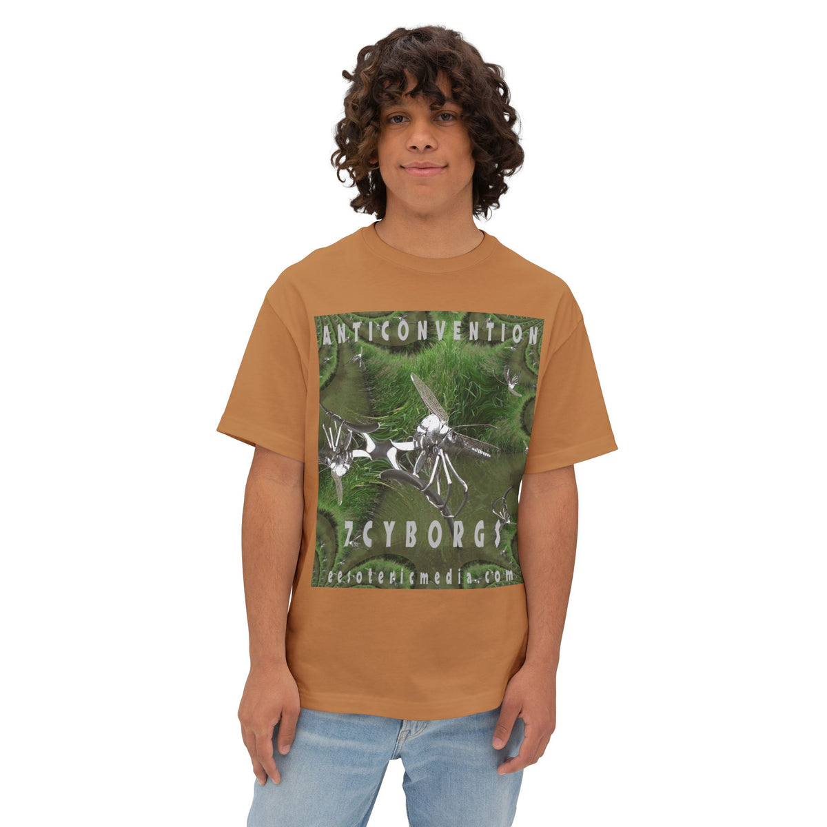 „Anticonvention" (7Cyborgs} Sci-Fi Libellen-Cyborg Design Grafik Oversize Boxy T-Shirt