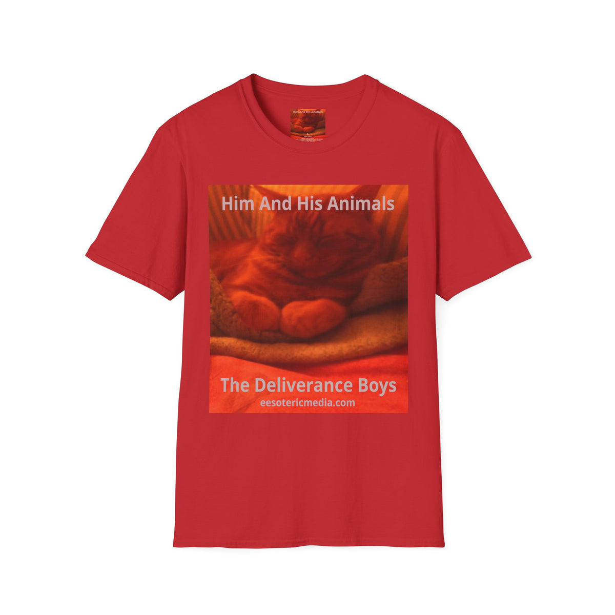 'Him And His Animals' (The Deliverance Boys) Camiseta Softstyle Gráfica de Gato Surrealista