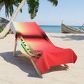 Grande serviette de plage 'Libido' (Audio Insight) au design surréaliste tourbillonnant 180 cm x 90 cm