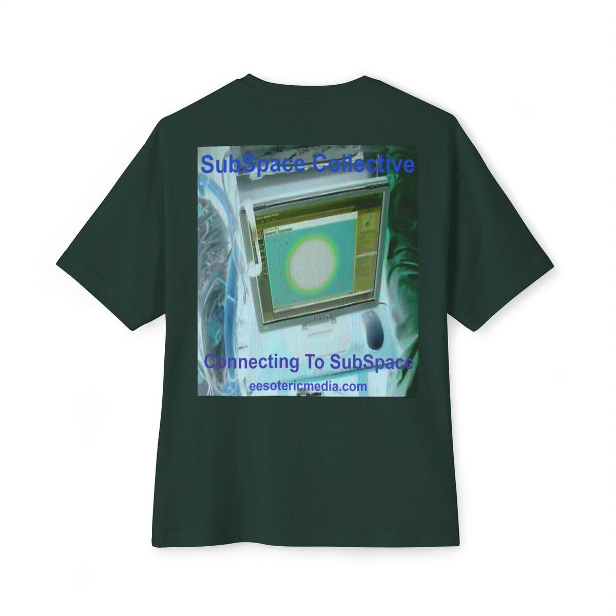 'Connecting To SubSpace' (SubSpace Collective) Camiseta Oversize de Corte Cuadrado Retro de TV y Ciencia Ficción