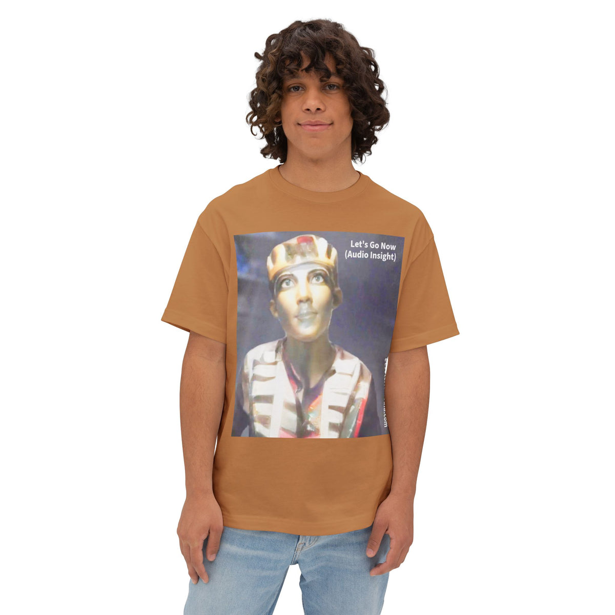 T-shirt oversize à coupe carrée « Let's Go Now » (Audio Insight) au design extraterrestre/antique de science-fiction