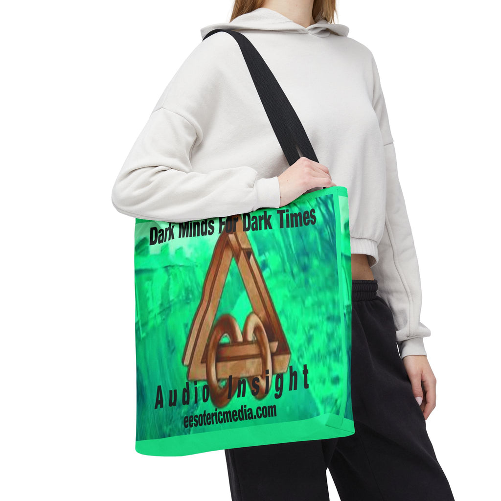 'Dark Minds For Dark Times' (Audio Insight) Futuristic Logo Graphic Tote Bag 18"x18" (45cm x 45cm)
