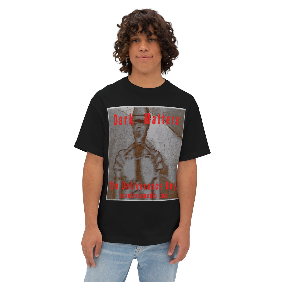 „Dark Matters“ (The Deliverance Boys) Retro-Sci-Fi-Roboter-Grafik-T-Shirt in Oversize-Passform