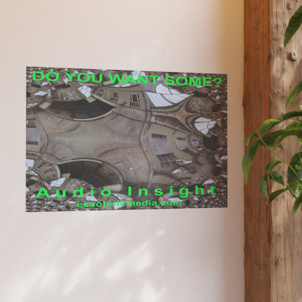 «Do You Want Some?» (Audio Insight) Lámina artística con un caleidoscopio arquitectónico abstracto, 90 × 60 cm