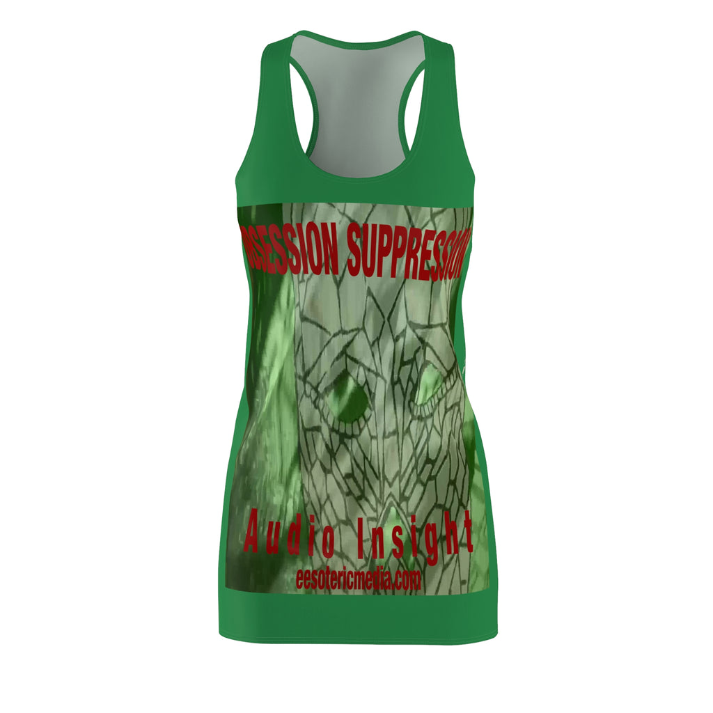 'Obsession Suppression' (Audio Insight) Vestido Deportivo Gráfico con Espalda Cruzada