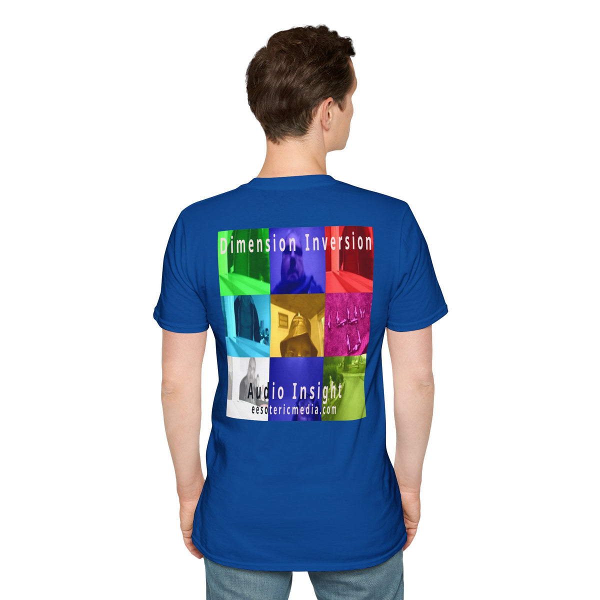 „Dimension Inversion" (Audio Insight) Buntes surrealistisches Collagen-T-Shirt im Softstyle