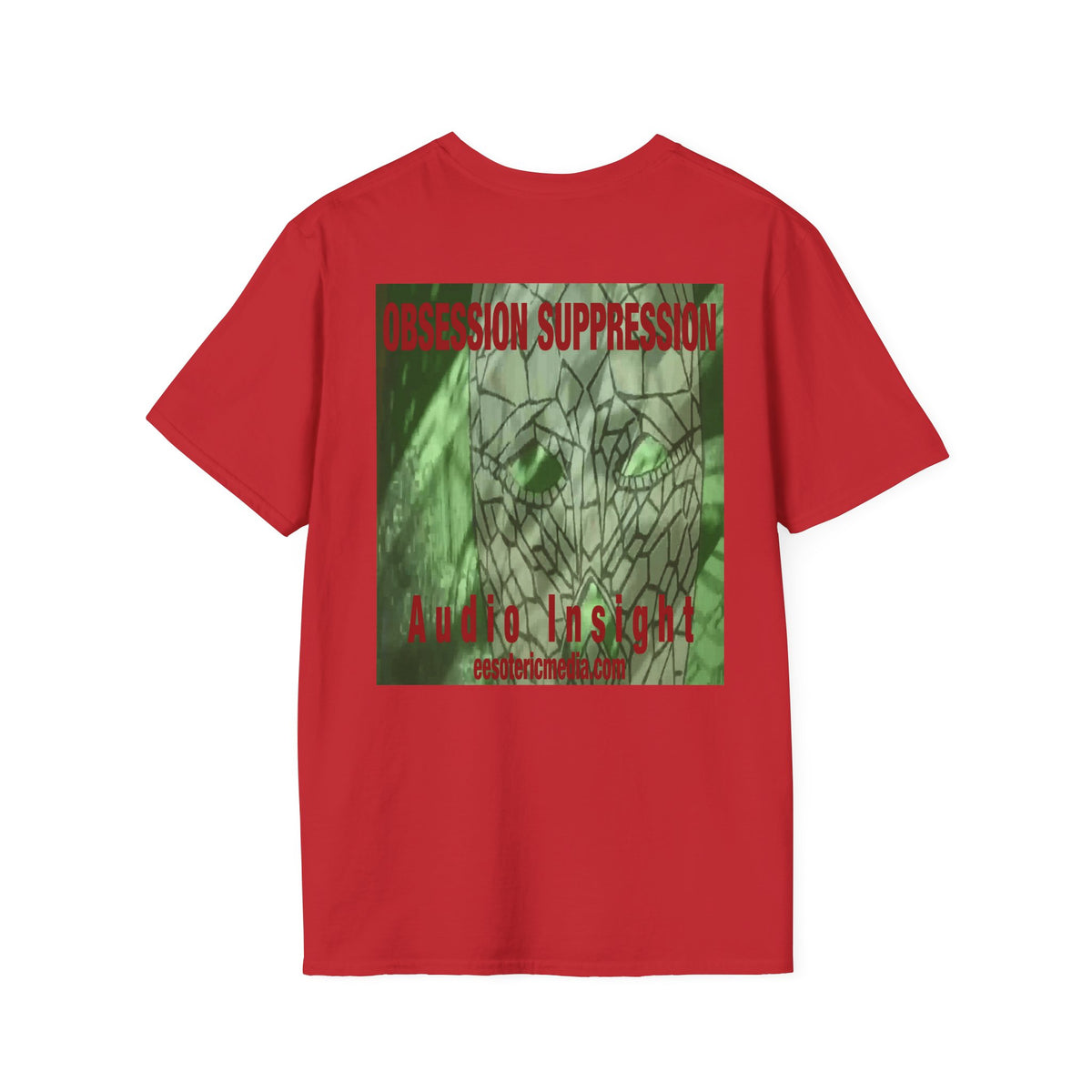'Obsession Suppression' (Audio Insight) レトロSFスカル グラフィック ソフトスタイル Tシャツ
