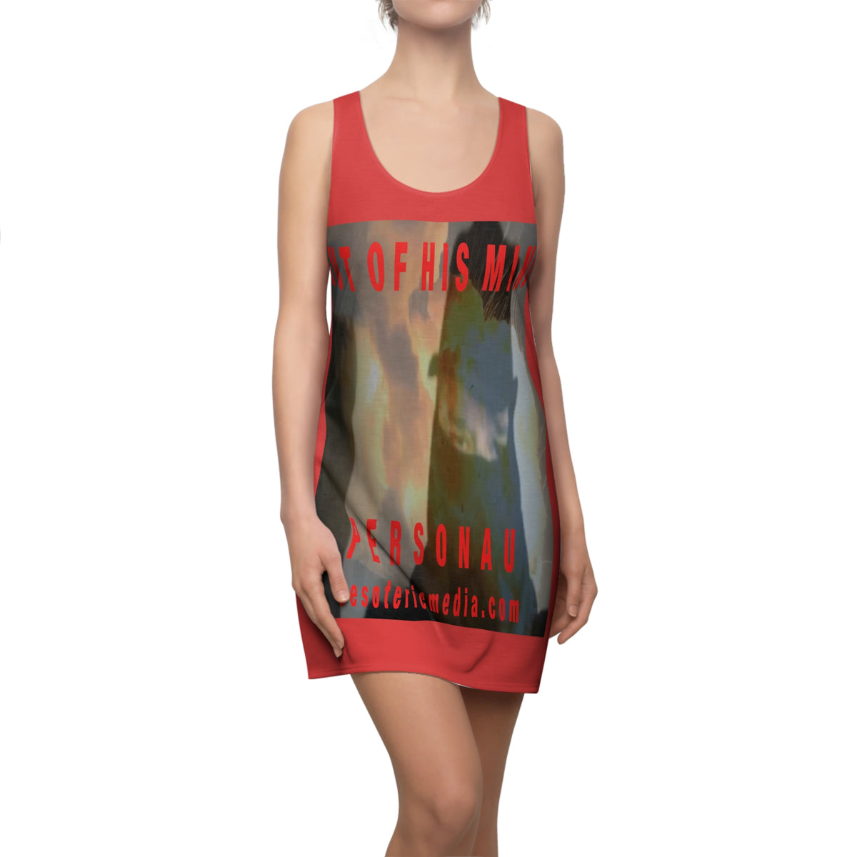 'Out Of His Mind' (PersonaU) Bold Red Graphic Racerback Dress
