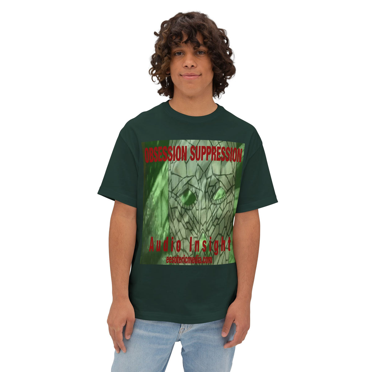 'Obsession Suppression'' ('Audio Insight) Retro Sci Fi Skull Graphic Oversize Boxy T-Shirt