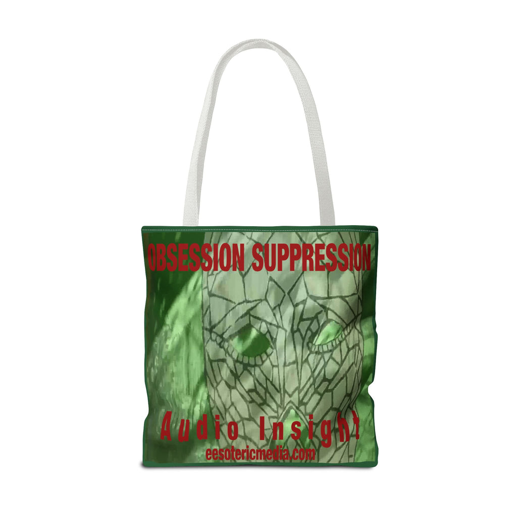 'Obsession Suppression' (Audio Insight) Bolsa Tote Verde Abstracta Retro Sci-Fi (45cm x 45cm)