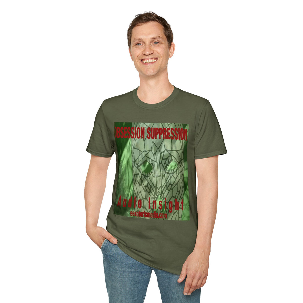 'Obsession Suppression (Audio Insight) Retro Sci-Fi Skull Graphic Softstyle T-Shirt