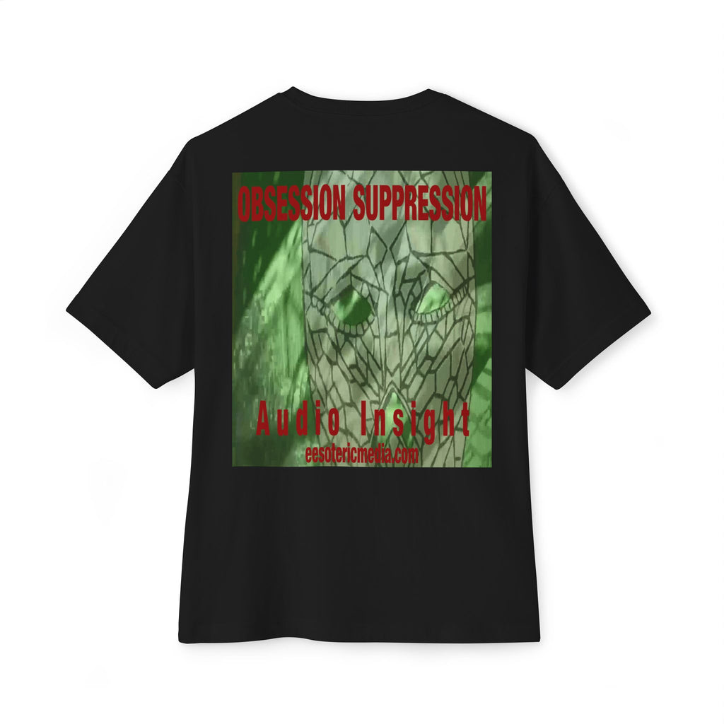 'Obsession Suppression' (Audio Insight) レトロSFスカル グラフィック オーバーサイズ ボックスTシャツ