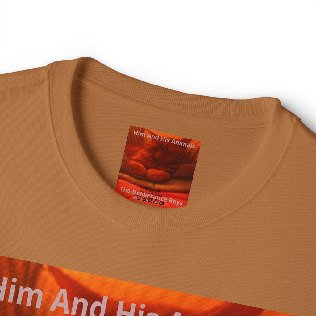 'Him And His Animals' (The Deliverance Boys) Surreal Cat Graphic Oversize T-Shirt